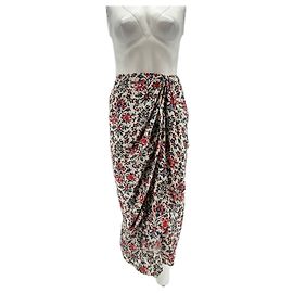 Isabel Marant Falda de seda estampada Blanco