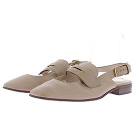 Tod's Beige Leather Flat Sandals Beige