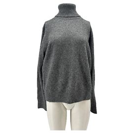 Autre Marque Pull gris col roulé en laine Gris