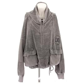 Dolce & Gabbana Pull velours côtelé gris Grey