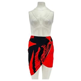Autre Marque Saia estampada vermelha e preta Vermelho