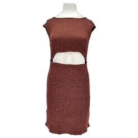 Robe smockée marron en viscose Les Benjamins Marron