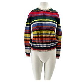 Jean Paul Gaultier Pull rayé multicolore en laine Multicolore