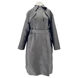 Sandro grey mid-length coat with belt Grey