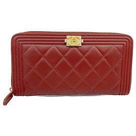 Cartera Larga Chanel Boy en Burdeos Burdeos
