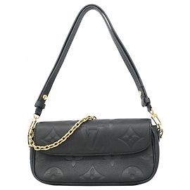 Carteira Louis Vuitton Monogram Empreinte com corrente Ivy Preto
