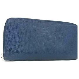 Louis Vuitton Taiga Leather Long Wallet Blue
