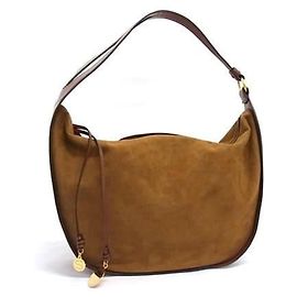 Stella Mc Cartney Borsa a Spalla in Camoscio e Pelle Marrone Stella McCartney Marrone