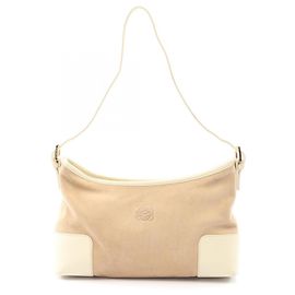Bolsa de Ombro Anagram LOEWE Bege Cru
