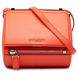 Bolsa crossbody Pandora Box em couro de bezerro granulado laranja da Givenchy Laranja