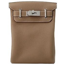 Hermès Mochila Kelly Hac PM em Togo Marrom Marrom Taupe