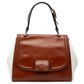 Bolsa de mão Silvana em couro de bezerro marrom Fendi Marrom