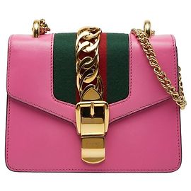 Borsa a tracolla Gucci Sylvie con catena Rosa