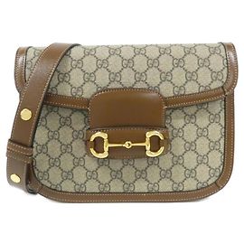 Borsa a Spalla Gucci HORSEBIT 1955 Marrone Beige