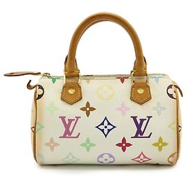 Louis Vuitton Monogram Multicolore Mini Speedy Handtasche mit Pouch Weiß