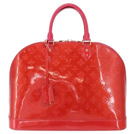 Louis Vuitton Alma Handbag Monogram Vernis GM Red