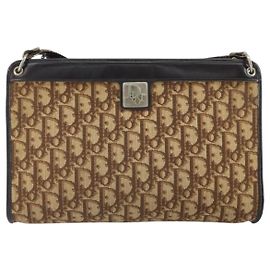 Christian Dior Vintage Trotter Canvas medium Marrone