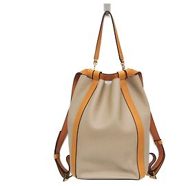 Loewe Midnight Women's Leather Backpack/Handbag Beige Yellow