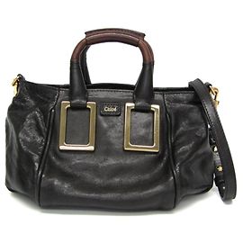 Chloé Ethel Damen Lederhandtasche Braun Schwarz