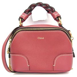 Chloé MINI DARIA Bolsa de couro rosa Rosa