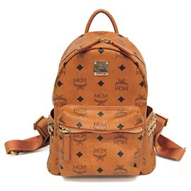 MCM Visetos Mini Coated Canvas Backpack in Brown Brown