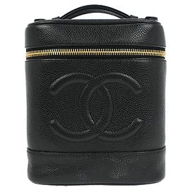 Chanel Vintage Timeless Cosmetic Case Caviar Small Black