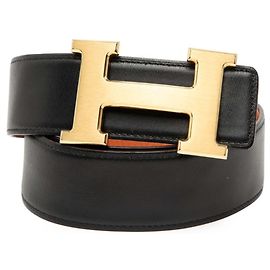 Hermès Hermes Constance H Reversible Belt Black Orange