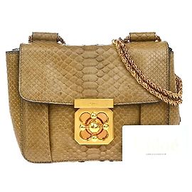 Chloé Borsa a Spalla Chloe Elsie Chain Python Piccola Beige
