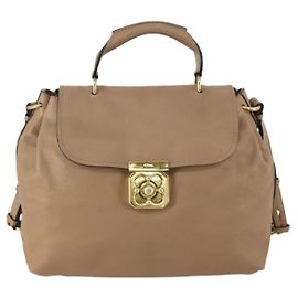 Chloé Bolsa tiracolo conversível em couro médio Chloe Elsie Bege
