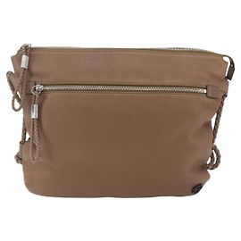 Bolsa mensageiro de couro médio com alça trançada Gucci Marrom