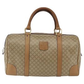 Céline Celine Vintage Macadam Boston bag Canvas and Leather Beige
