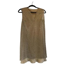 Robe Prada en maille dorée métallique Doré