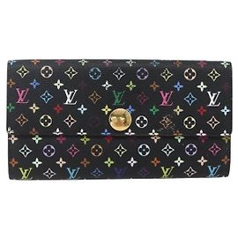 LOUIS VUITTON Portafoglio Sarah Multicolore Nero M93748 LV Auth 163111 Nero
