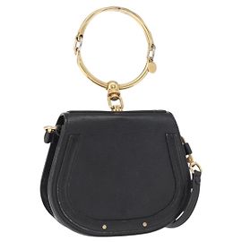 Chloé Borsa a mano Chloe Nile in pelle 2 in 1 nera e oro Auth 162770 Nero D'oro