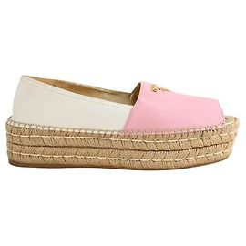 Prada Rosa Leder-Espadrilles Pink