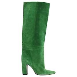 Barbara Bui Bottes en daim vertes Vert