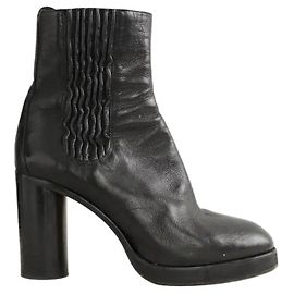 Isabel Marant Black leather boots Black