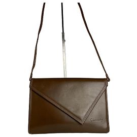 Bolsa de ombro de couro assimétrica vintage Givenchy marrom Marrom
