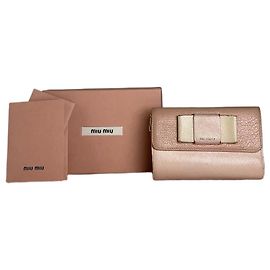 Vintage Miu Miu Pink Leather Wallet Pink
