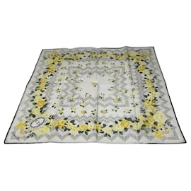 Sciarpa Vintage Dior Bianca Grigia Gialla Bianco