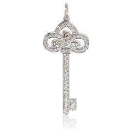 Tiffany & Co. Platinum Diamond Fleur De Lis Key Pendant Other