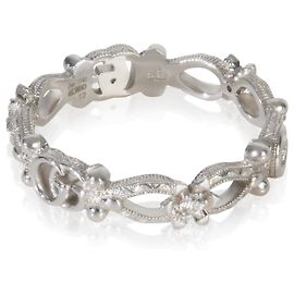 Anel Double G e Flor em Ouro Branco e Diamantes Flora da Gucci Outro
