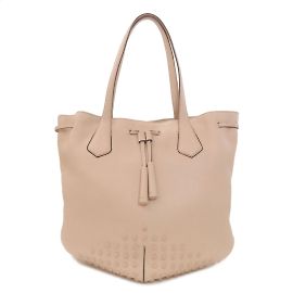 Tod's Pink Leather Drawstring Tote Bag Pink