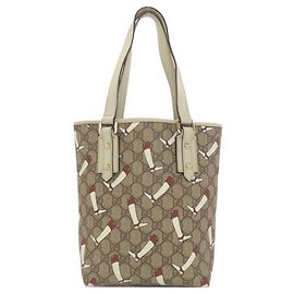 Bolsa de PVC marrom e branca Gucci Marrom Branco