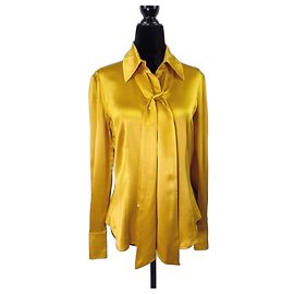 Max Mara gelbe Bluse mit Schleife Gelb