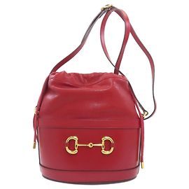 Borsa a secchiello Horsebit 602118 di Gucci Rosso