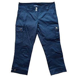 Pantaloni cropped Dolce & Gabbana neri seta e cotone Nero