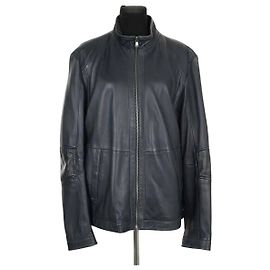 Hugo Boss Blaue Lederjacke Blau
