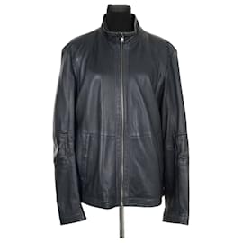 Hugo Boss Blue leather jacket Blue