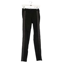 Isabel Marant Calças slim em camurça preta Preto